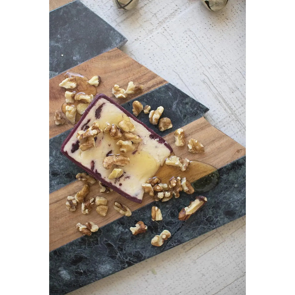 Green Marble & Acacia Wood Christmas Tree Serving Board