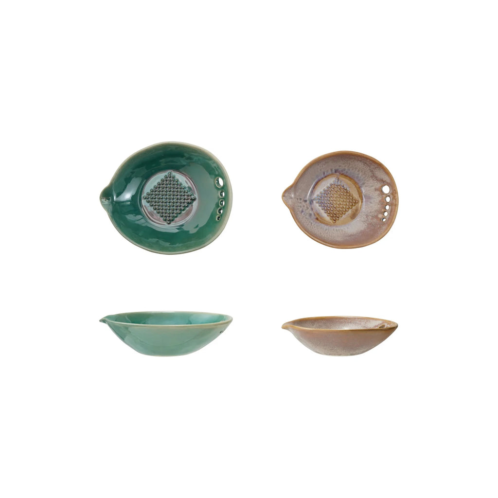 S/2 Stoneware Garlic/Ginger Graters w/Herb Strippers