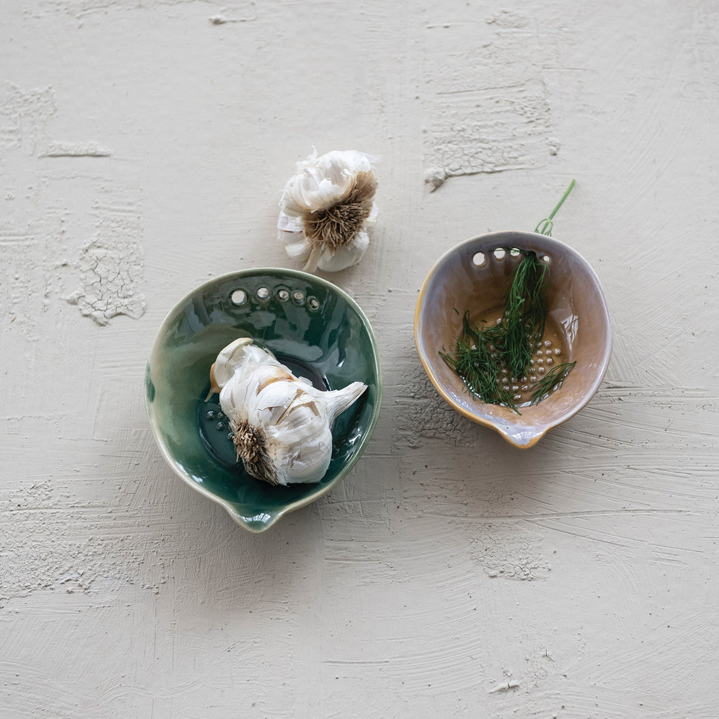 S/2 Stoneware Garlic/Ginger Graters w/Herb Strippers