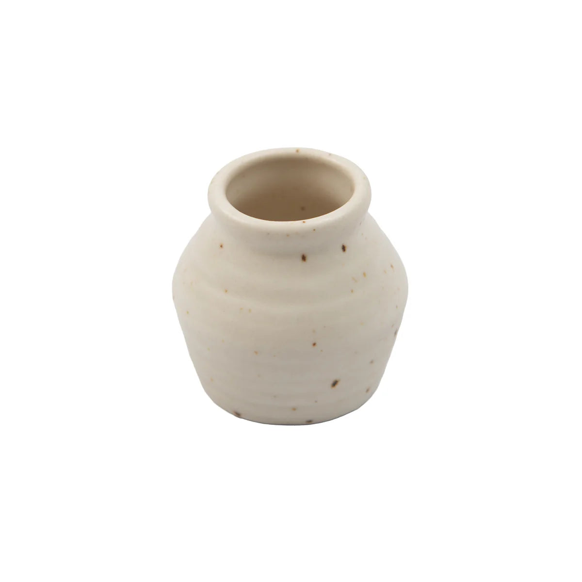 Ribbed Ceramic Speckled Tiny Pot