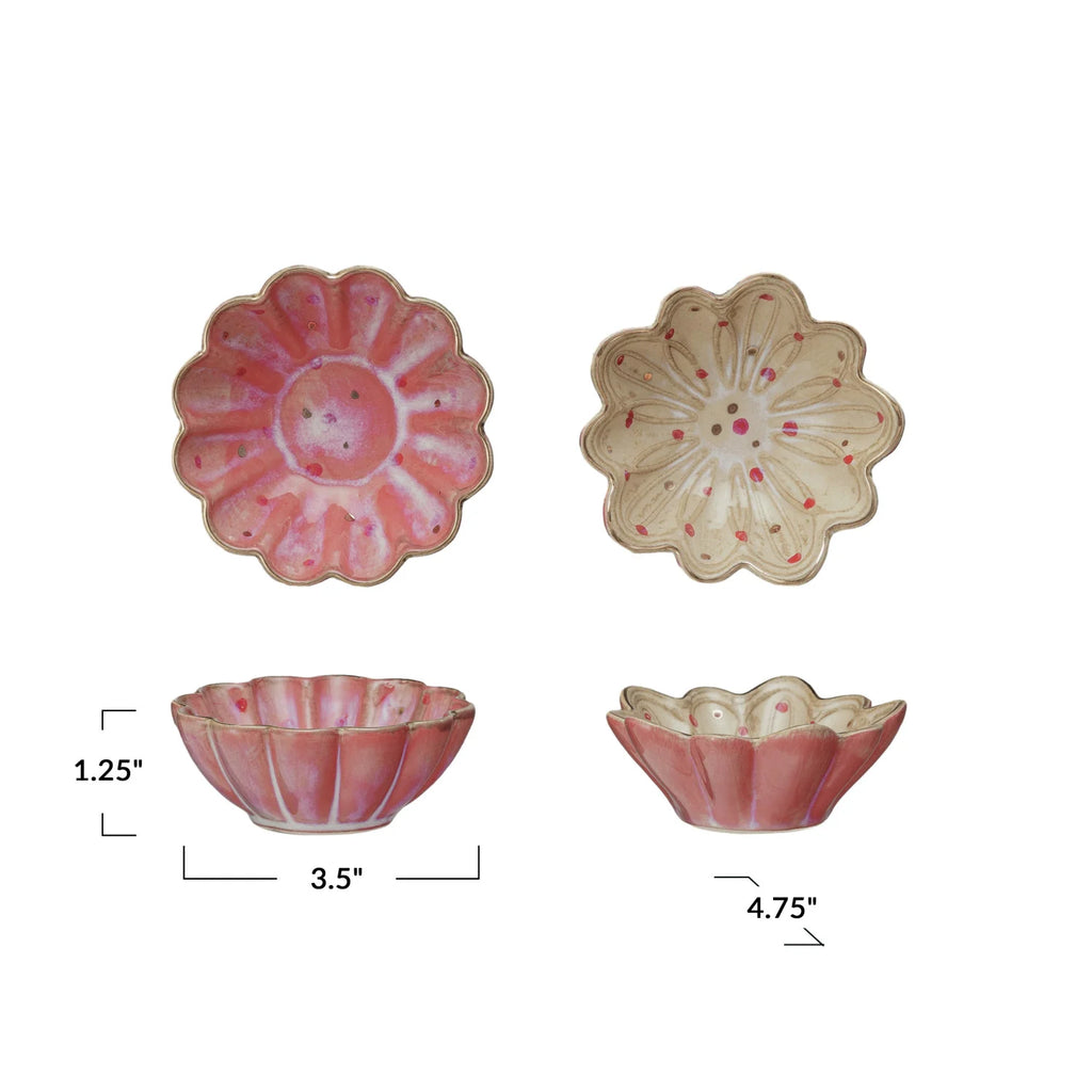 Decorative Stoneware Flower Shaped Dish