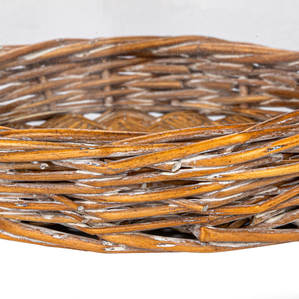 Glass Cloche w/Woven Willow Base