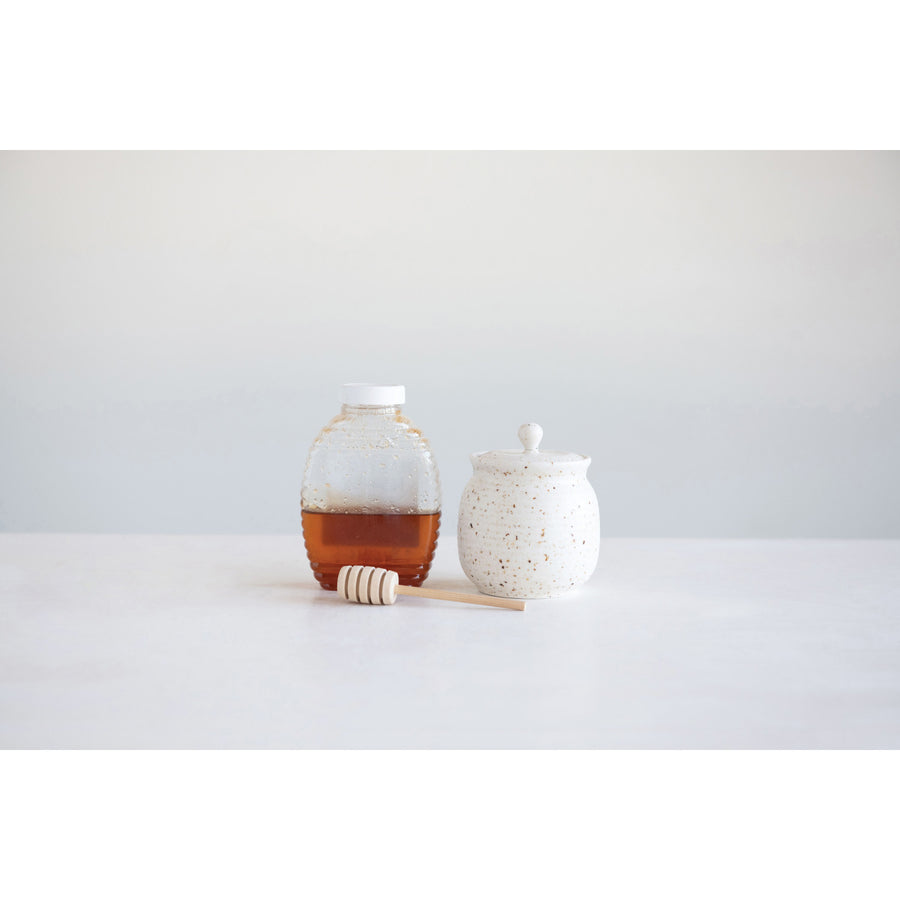 Honey Jar w/Wood Honey Dipper