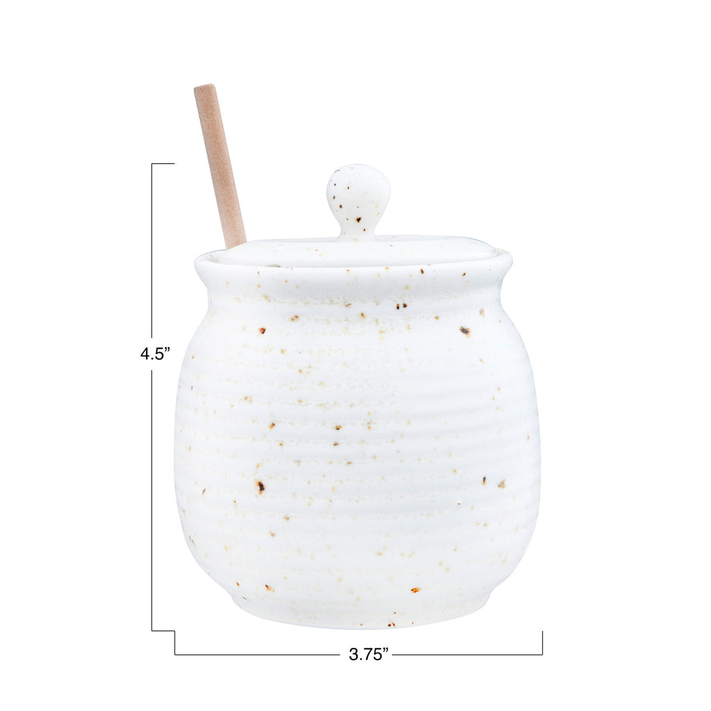 Honey Jar w/Wood Honey Dipper