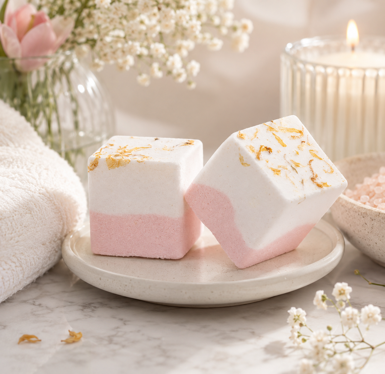 Desert Bloom 2-Layer Bath Fizzer Cubes
