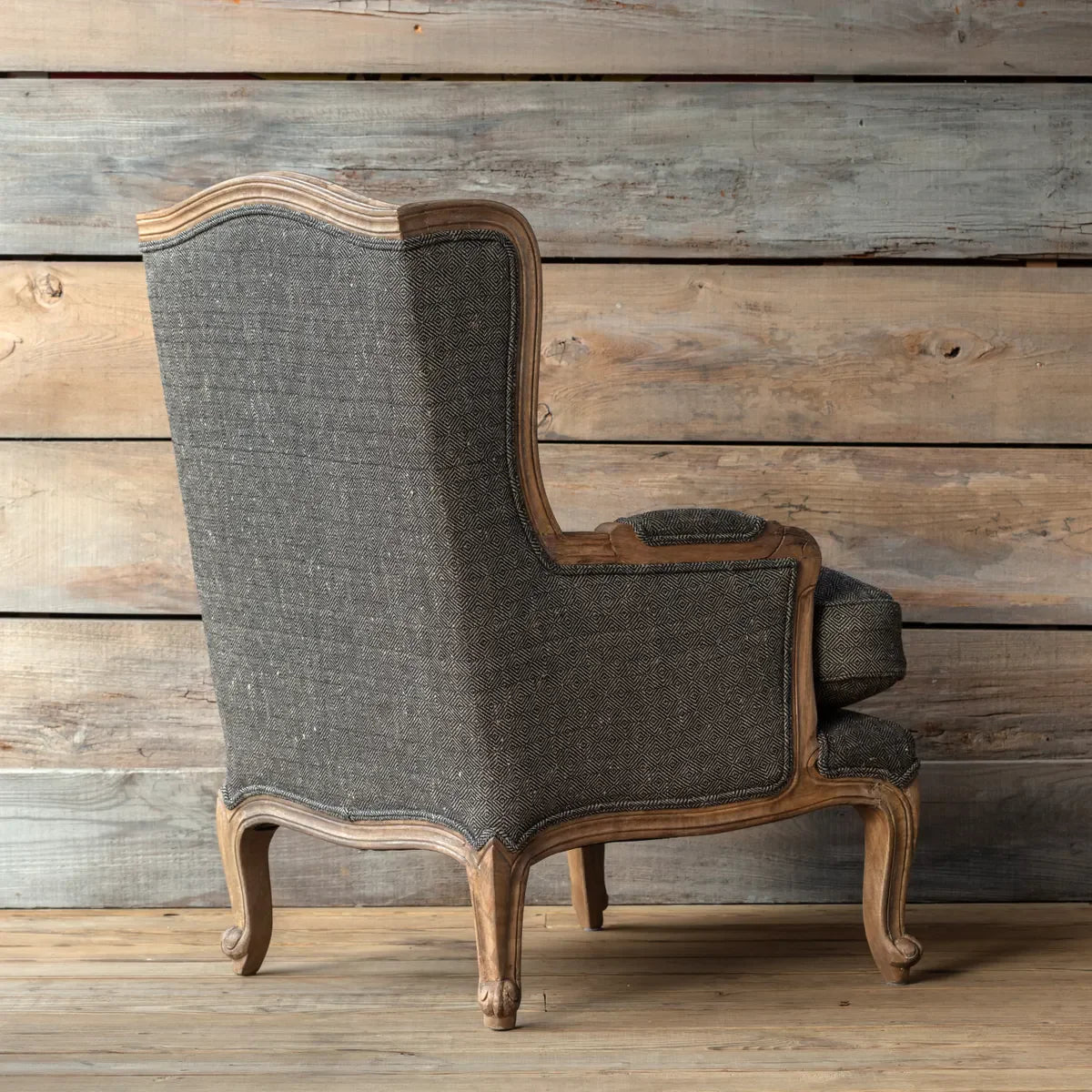 Indigo Tweed Wing Chair