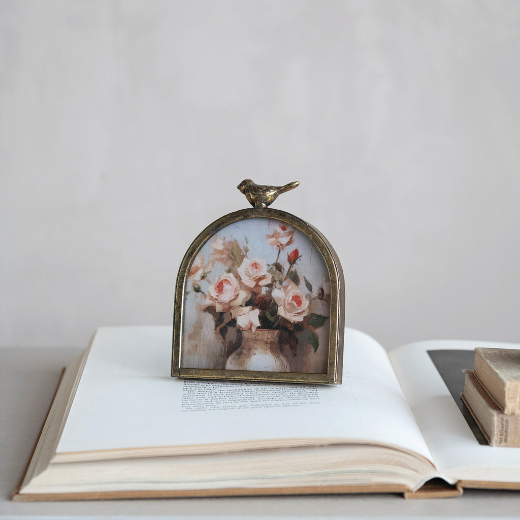Antique Gold Bird Arch Photo Frame