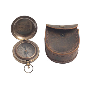Compass w/Leather Pouch | Steer By The Compass Of Your Soul