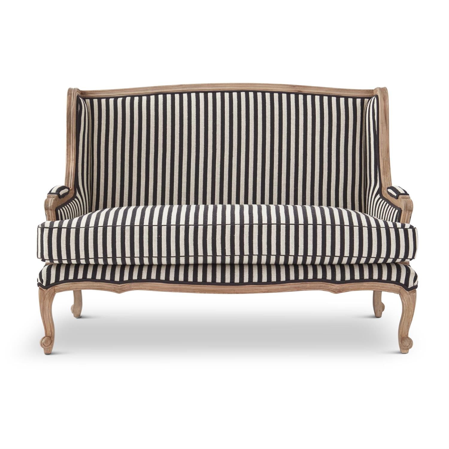 Black & Cream Stripe Settee