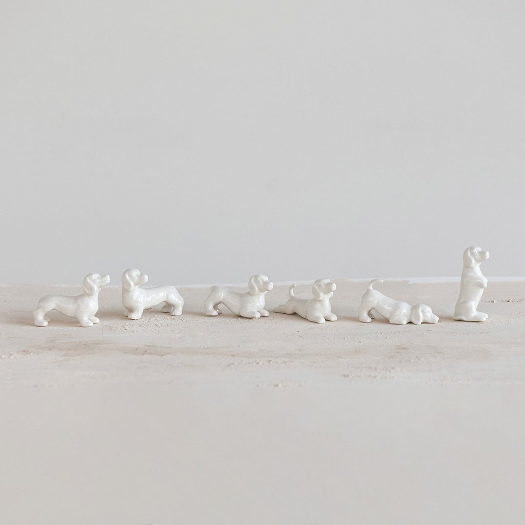White Stoneware Dogs