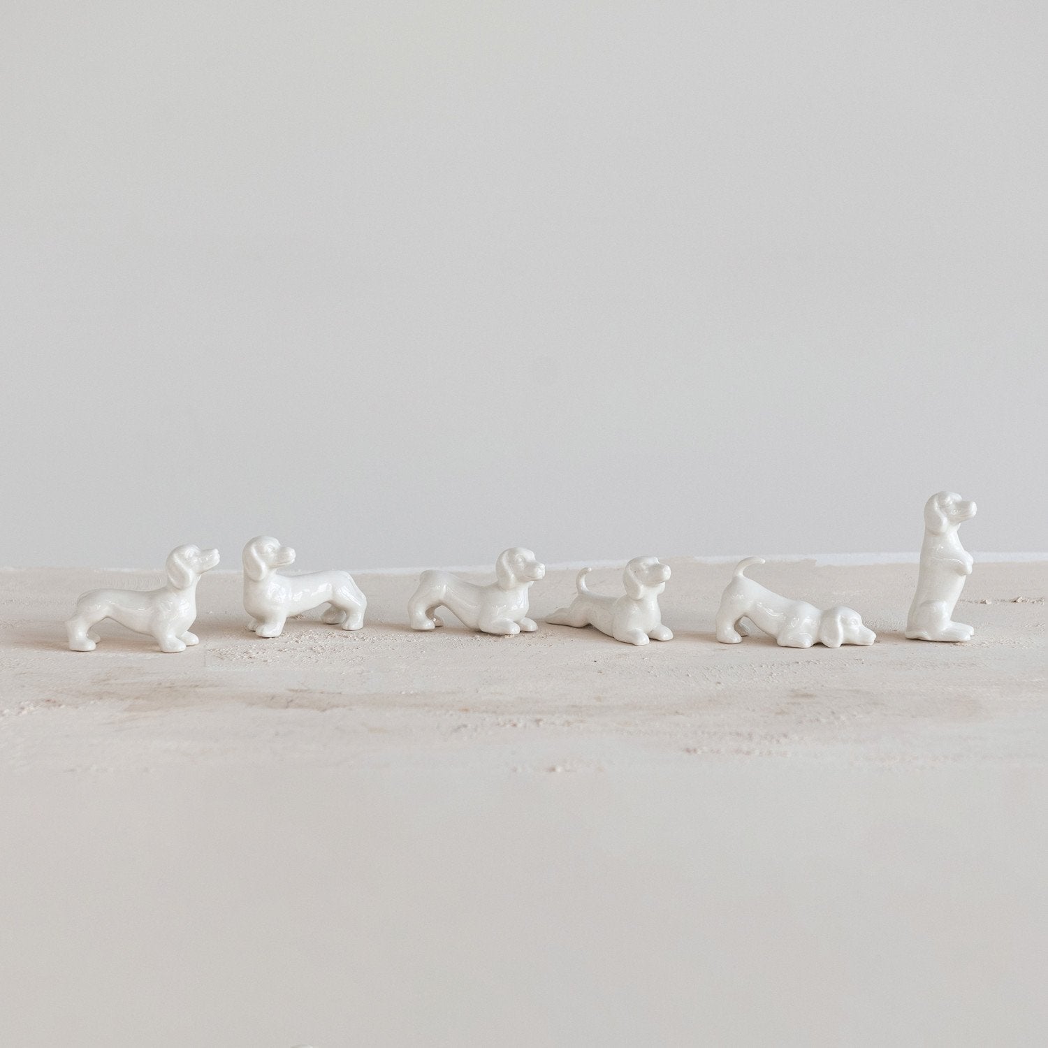 White Stoneware Dogs