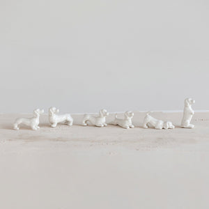White Stoneware Dogs