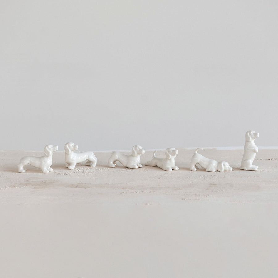White Stoneware Dogs