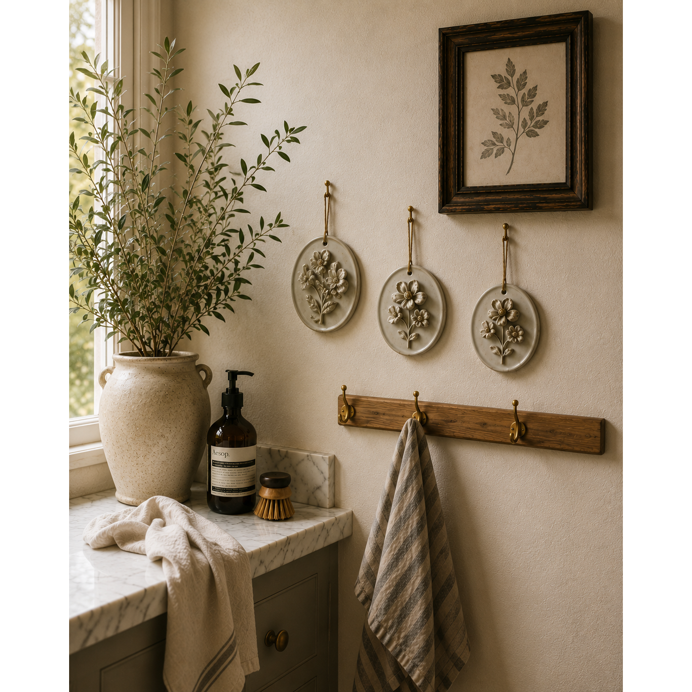 S/3 Botanical Ceramic Wall Blooms
