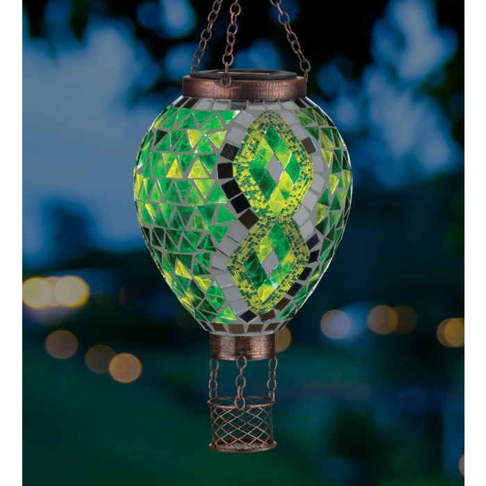 Mosaic Hot Air Balloon Solar Lantern