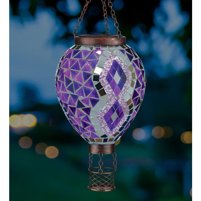 Mosaic Hot Air Balloon Solar Lantern