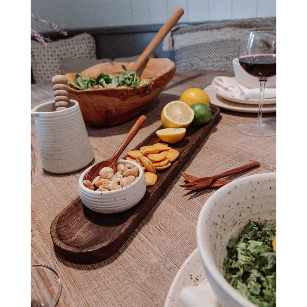 Ribbed Ceramic Speckled Dip Bowl