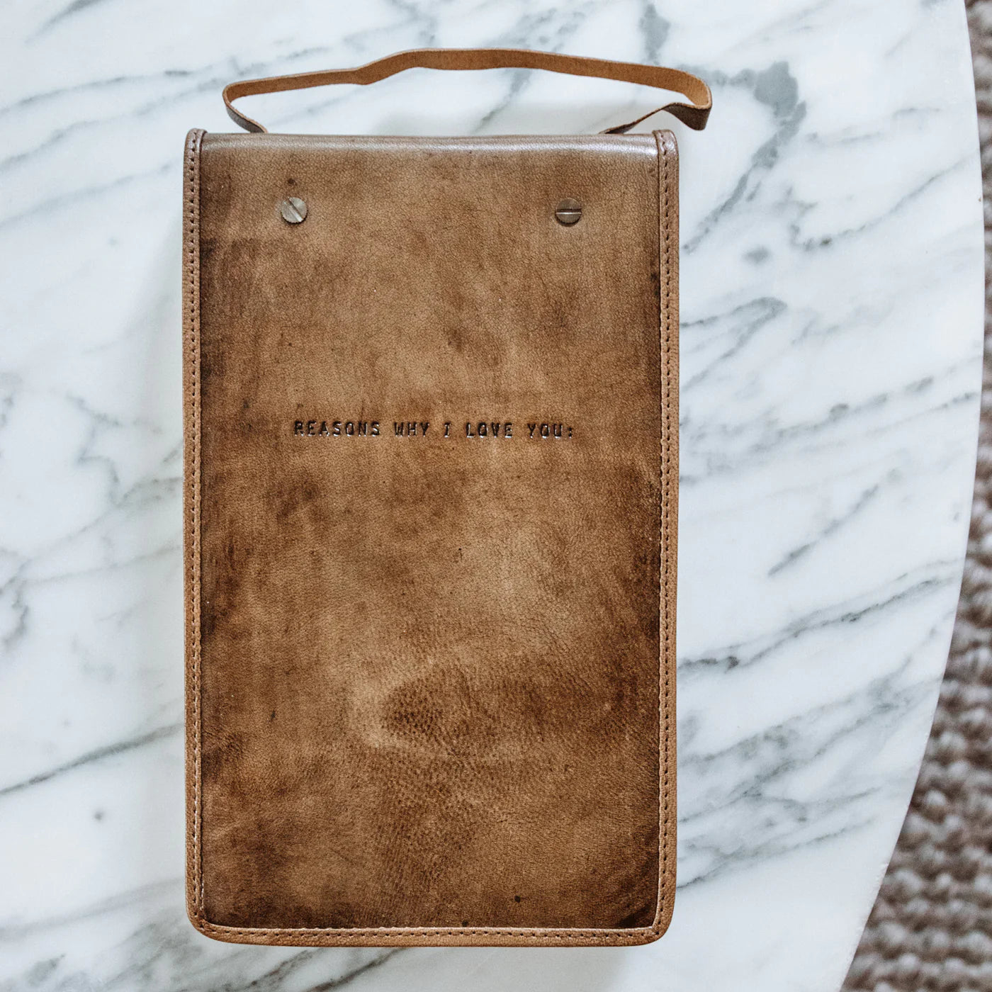 Heirloom Hanging Leather Journal - Reasons Why I Love You
