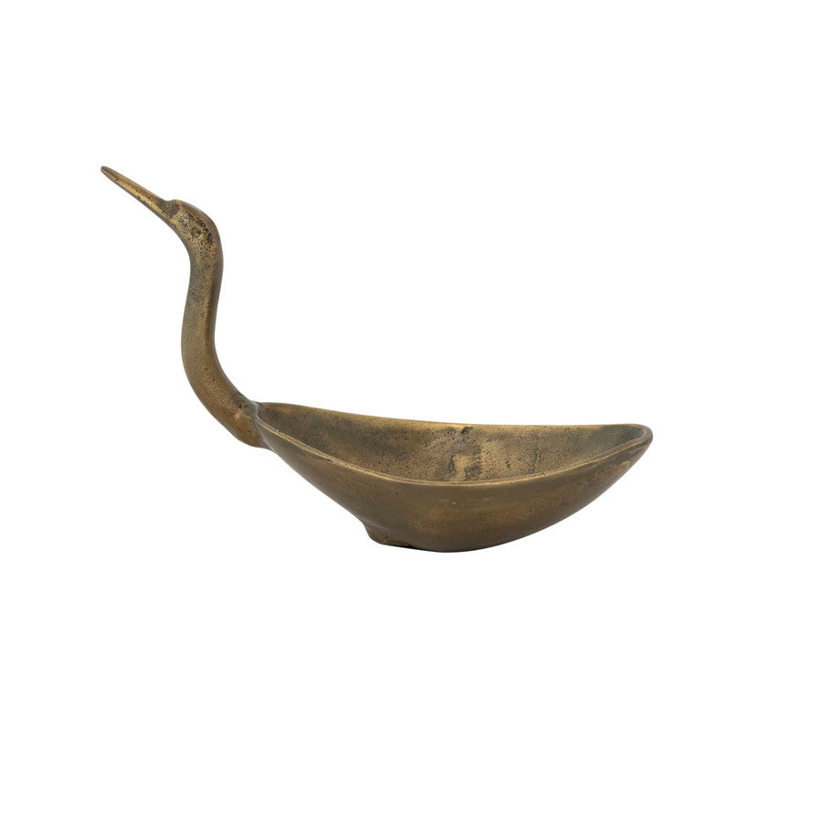 Antique Brass Swan Decorative Bowl