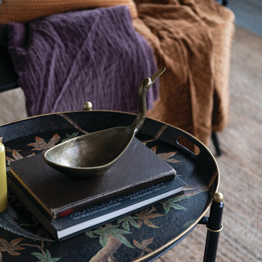 Antique Brass Swan Decorative Bowl
