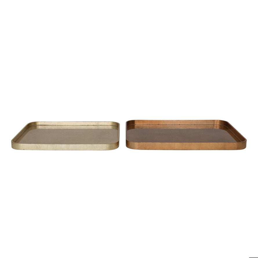 Antiqued Metallic Lacquered Tray
