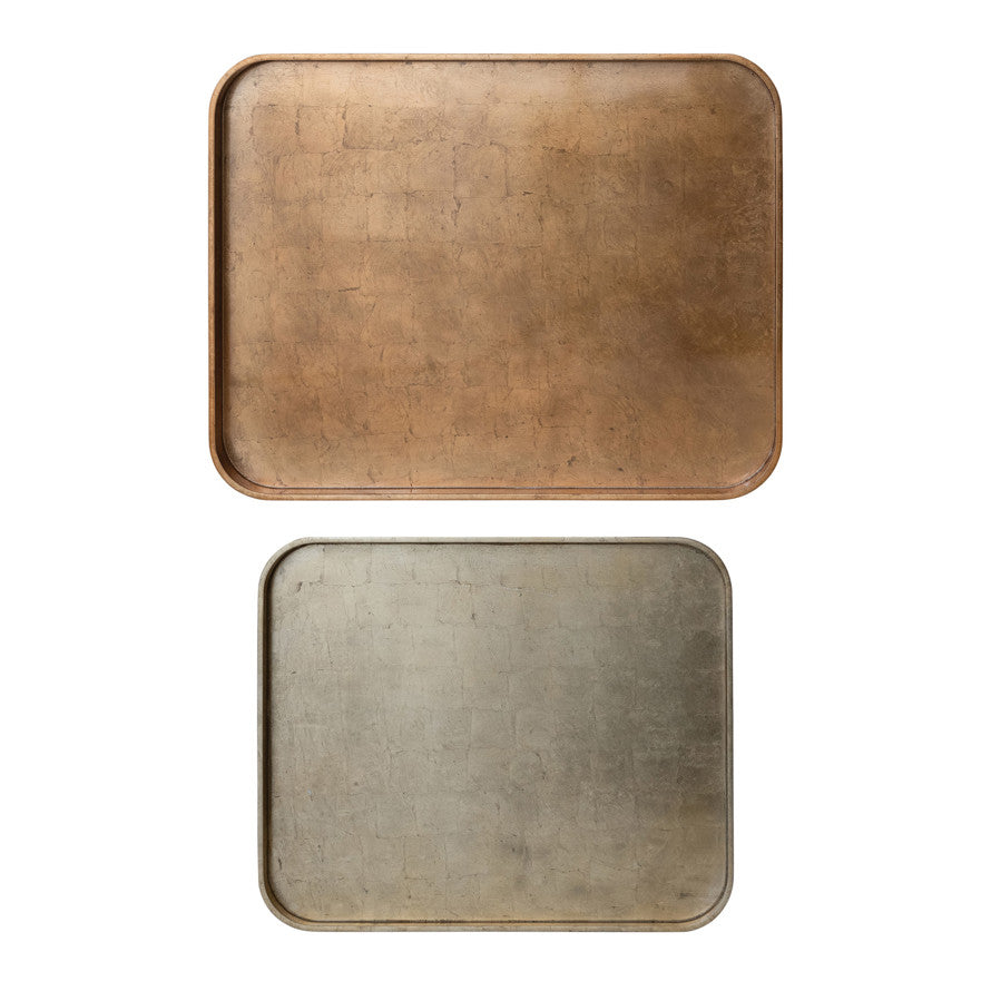 Antiqued Metallic Lacquered Tray