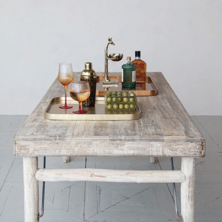Antiqued Metallic Lacquered Tray
