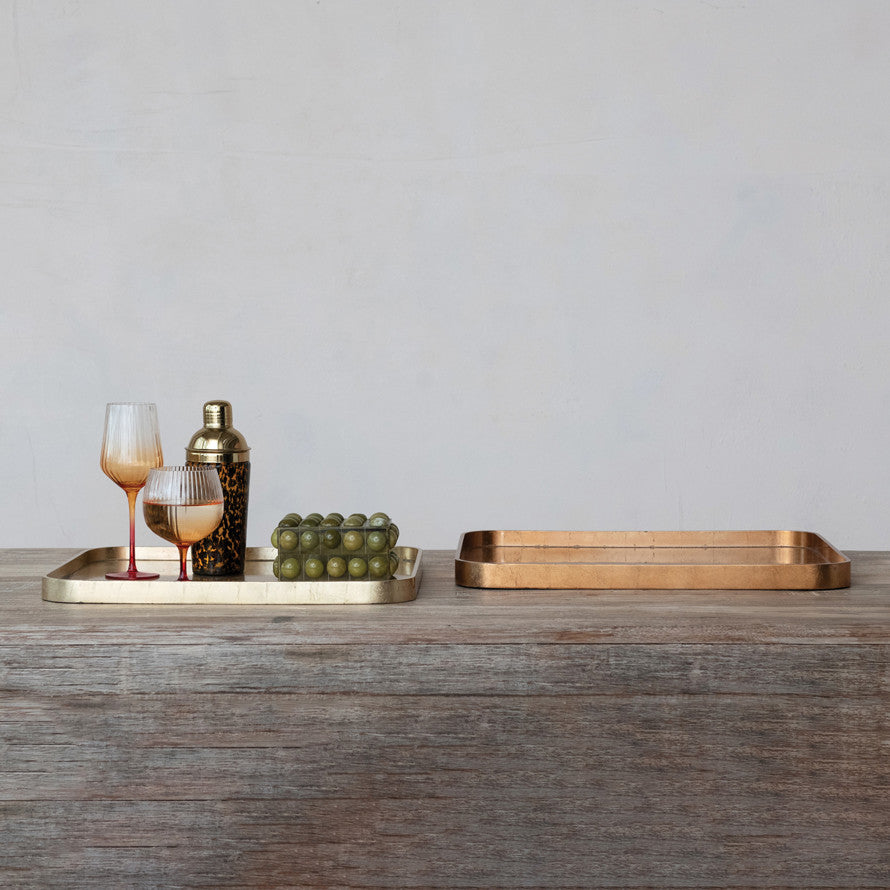 Antiqued Metallic Lacquered Tray