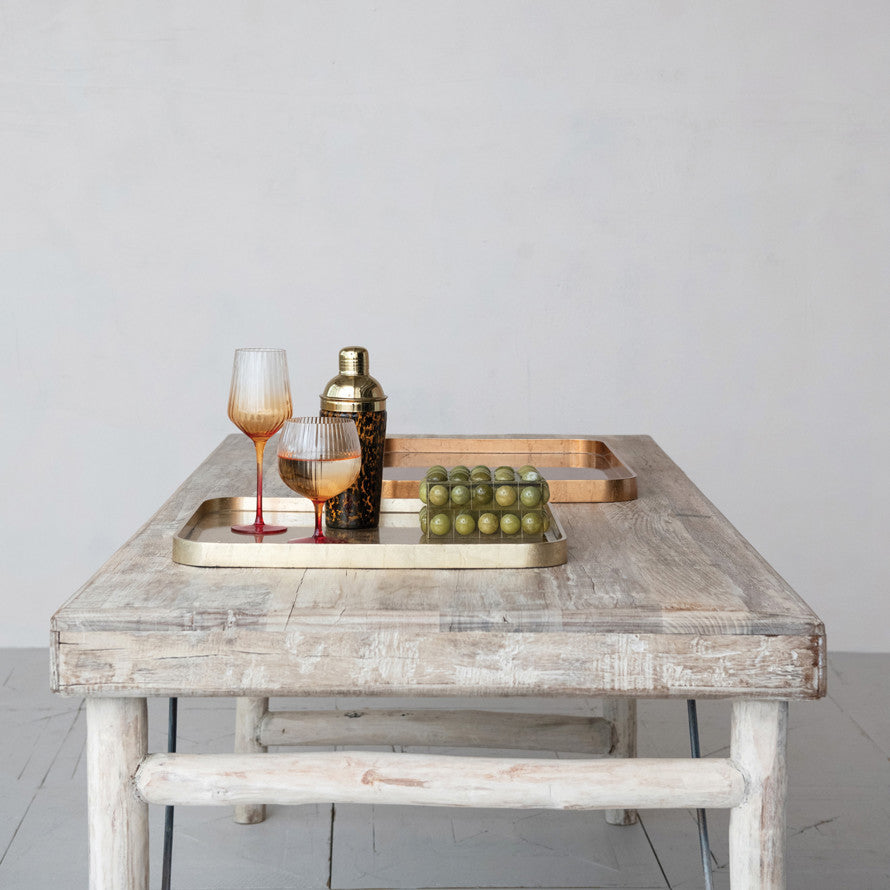 Antiqued Metallic Lacquered Tray