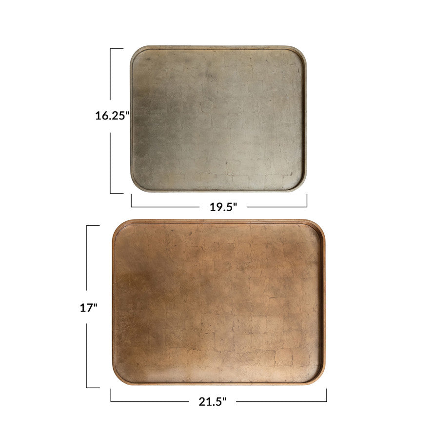 Antiqued Metallic Lacquered Tray