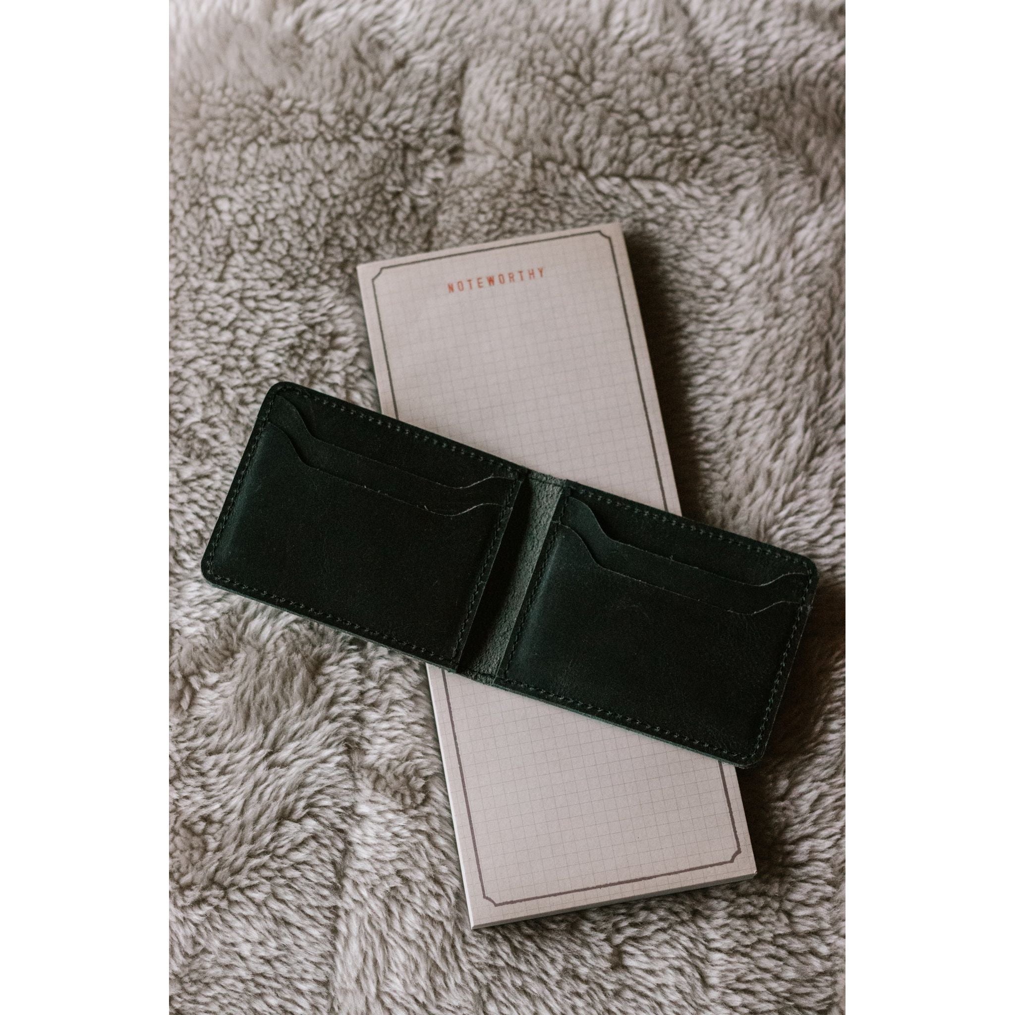 Black Distressed Leather Bi-fold Wallet | What Good Shall I do?