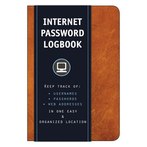 Internet Password Logbook | Cognac Leatherette