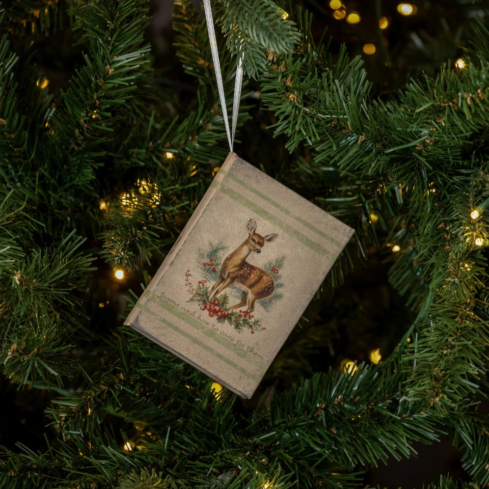 Fawns and How to Care for Them Book Ornament