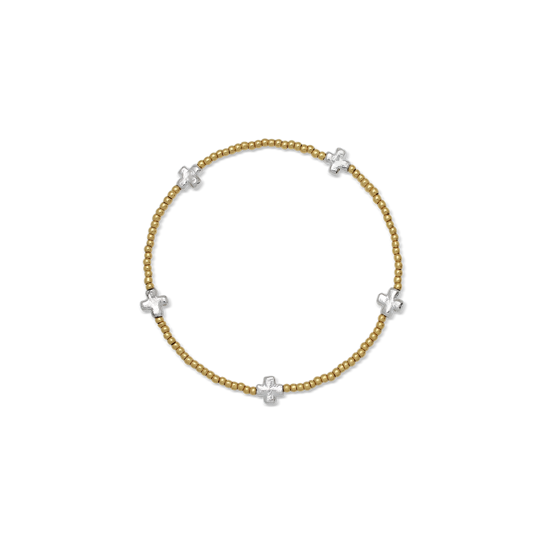 Life in Balance Cross Mini Ball Stretch Bracelet