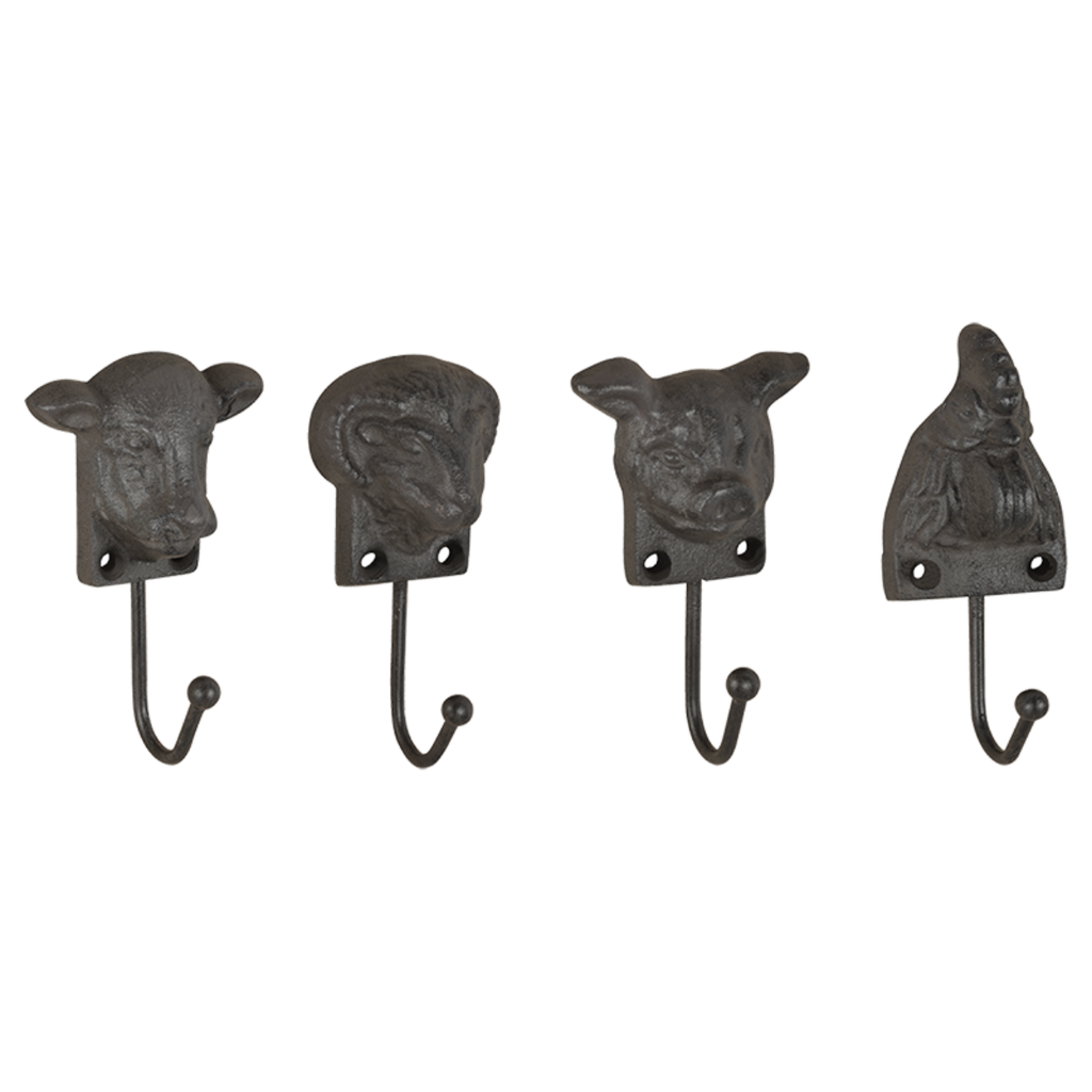 Farm Animal Head Hooks