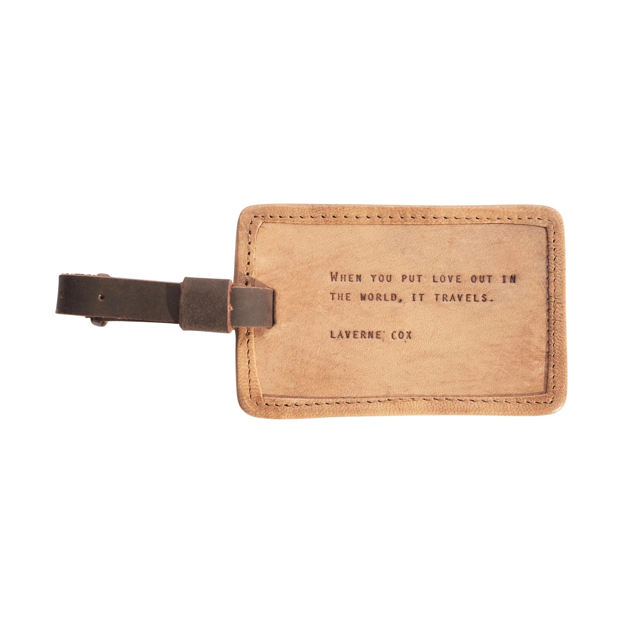 Leather Luggage Tag - When You Put Love Out