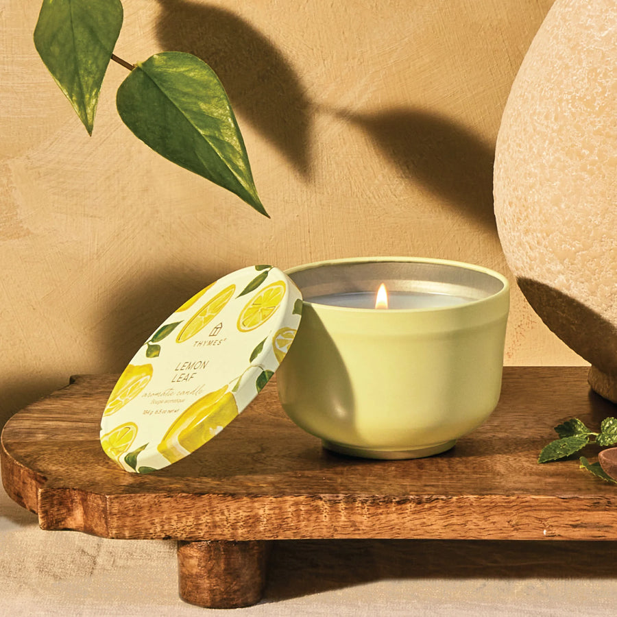 Poured Candle Tin | Lemon Leaf