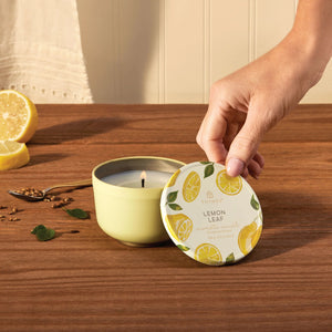 Poured Candle Tin | Lemon Leaf