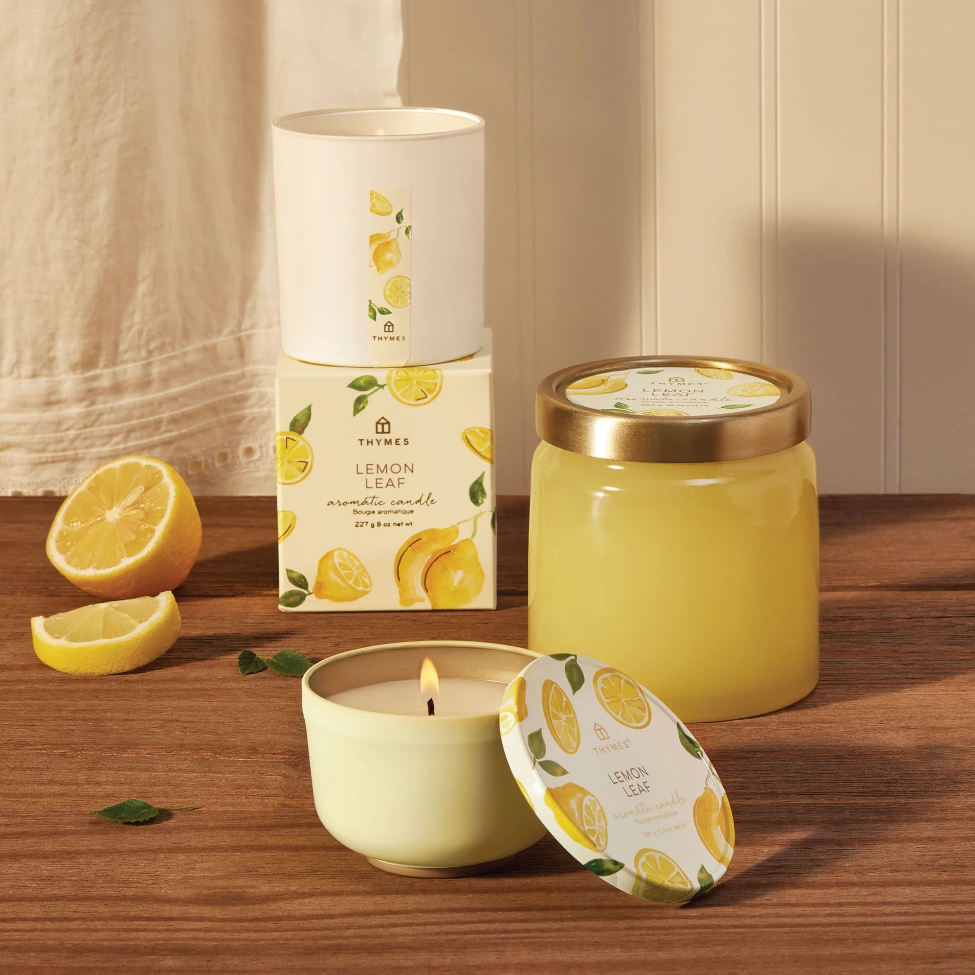 Poured Candle Tin | Lemon Leaf