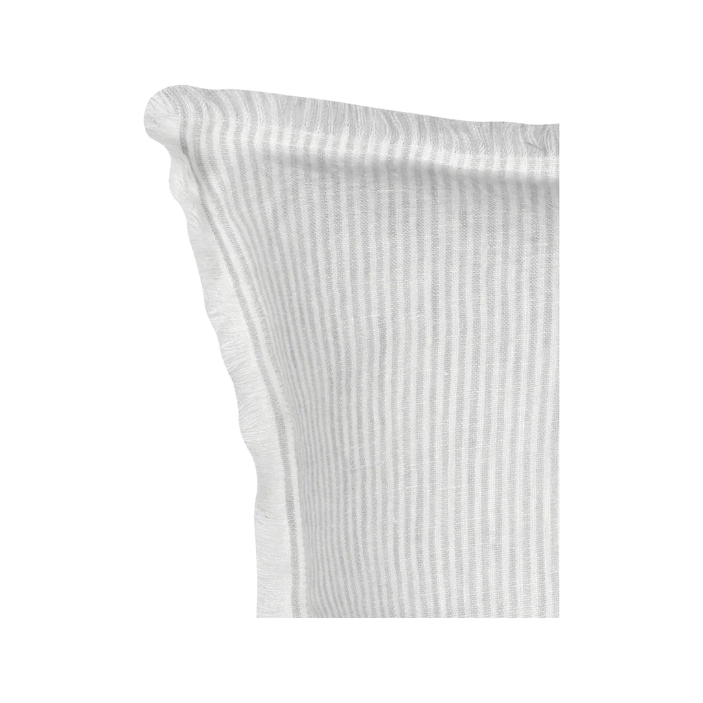 Lt. Grey & White Striped Linen Pillow | 20" x 20"