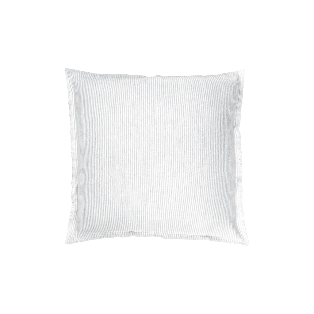 Lt. Grey & White Striped Linen Pillow | 20" x 20"