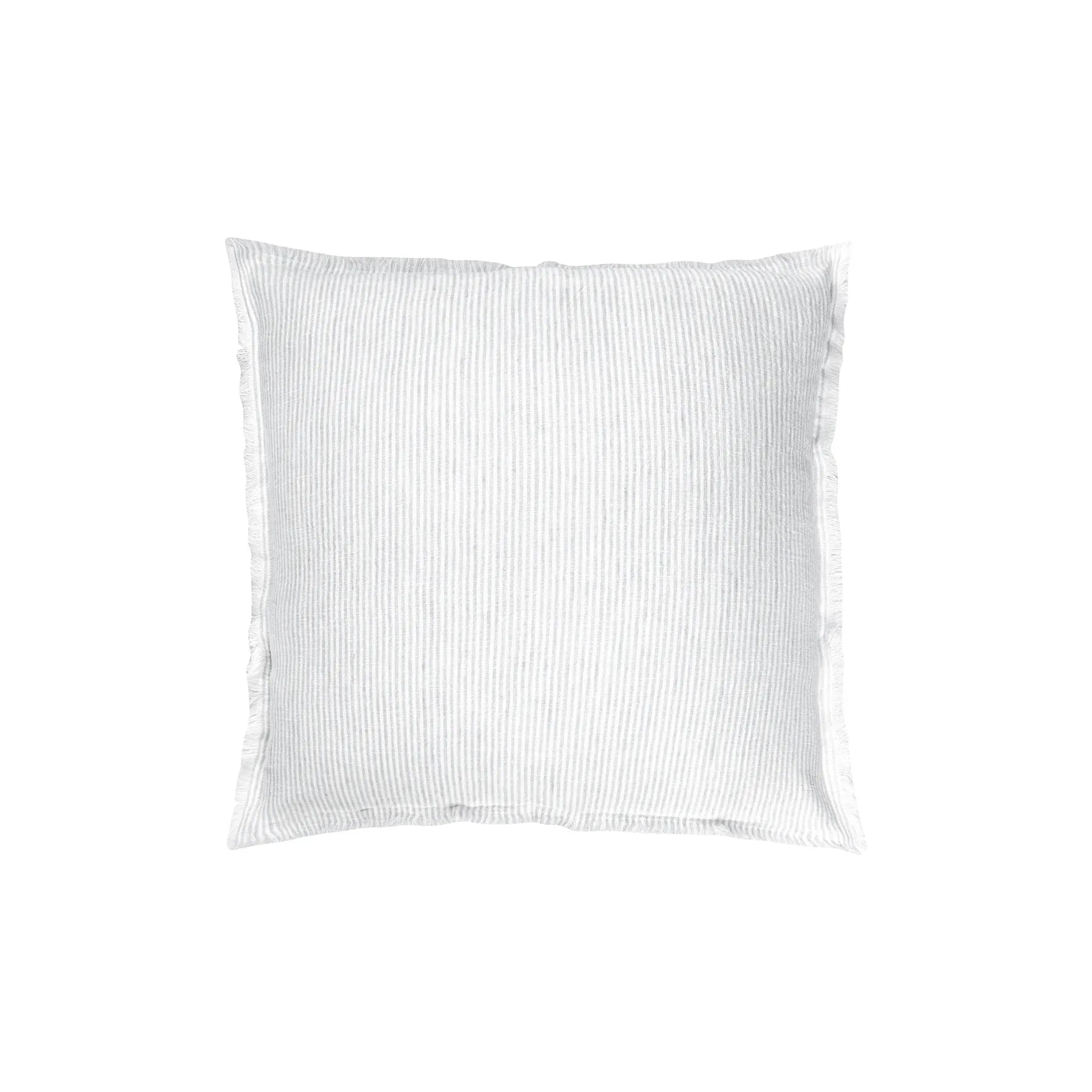 Lt. Grey & White Striped Linen Pillow | 20" x 20"