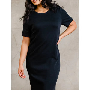Maria Boxy Midi Dress | Black