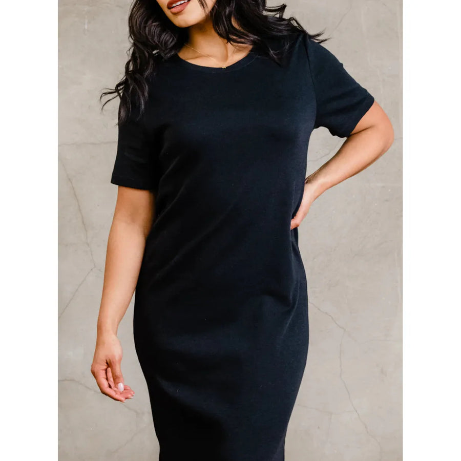 Maria Boxy Midi Dress | Black