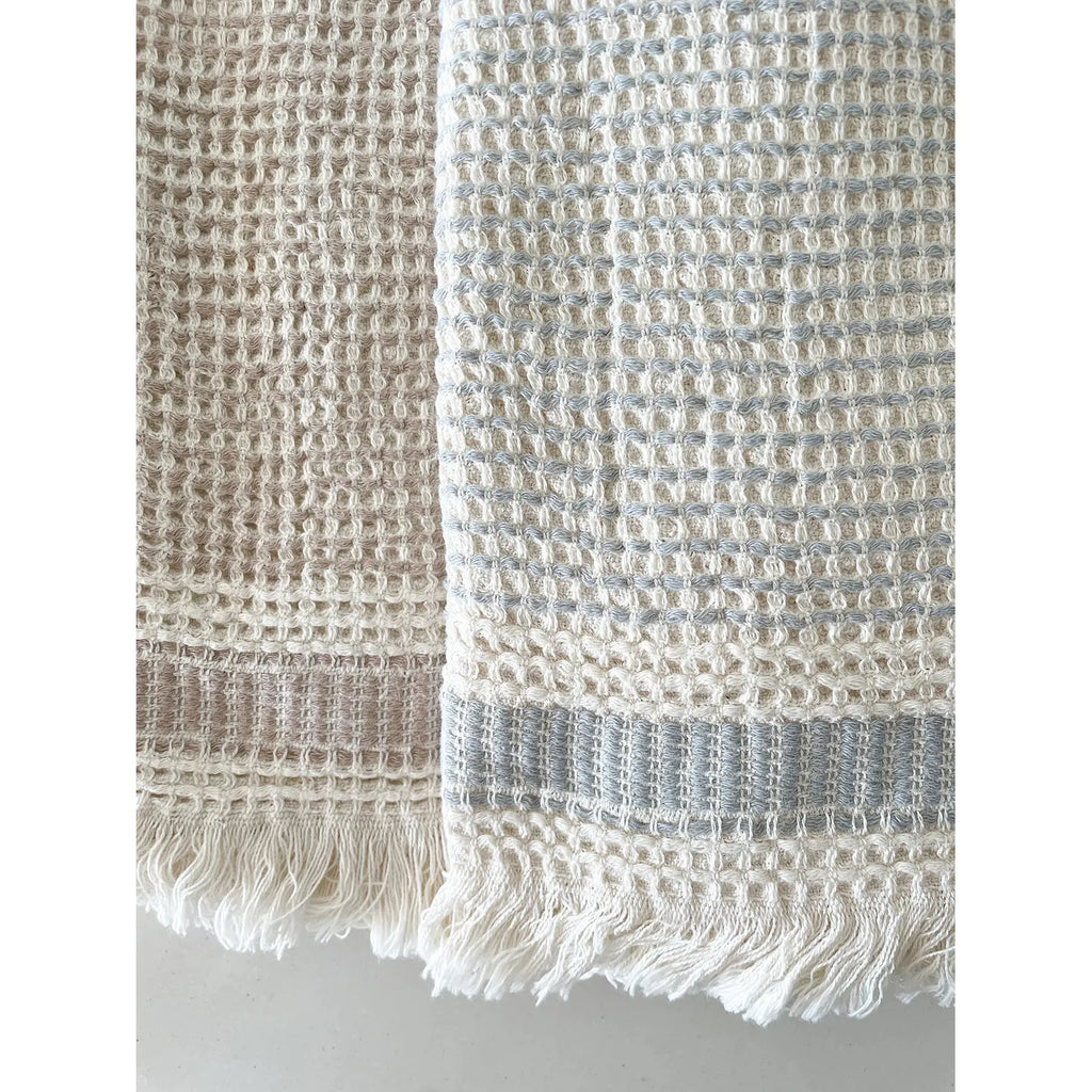 Turkish Cotton Bath Towel | Waffle Striped