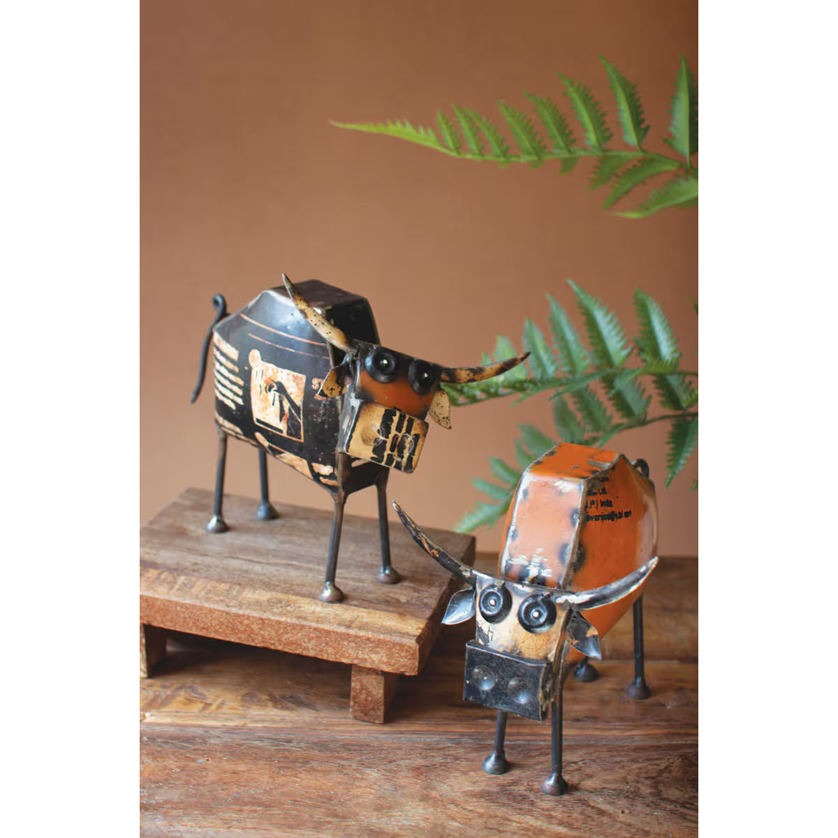 S/2 Recycled Iron Steers