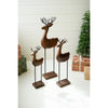 Carved Wood & Iron Reindeer on Bases
