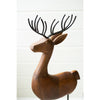 Carved Wood & Iron Reindeer on Bases