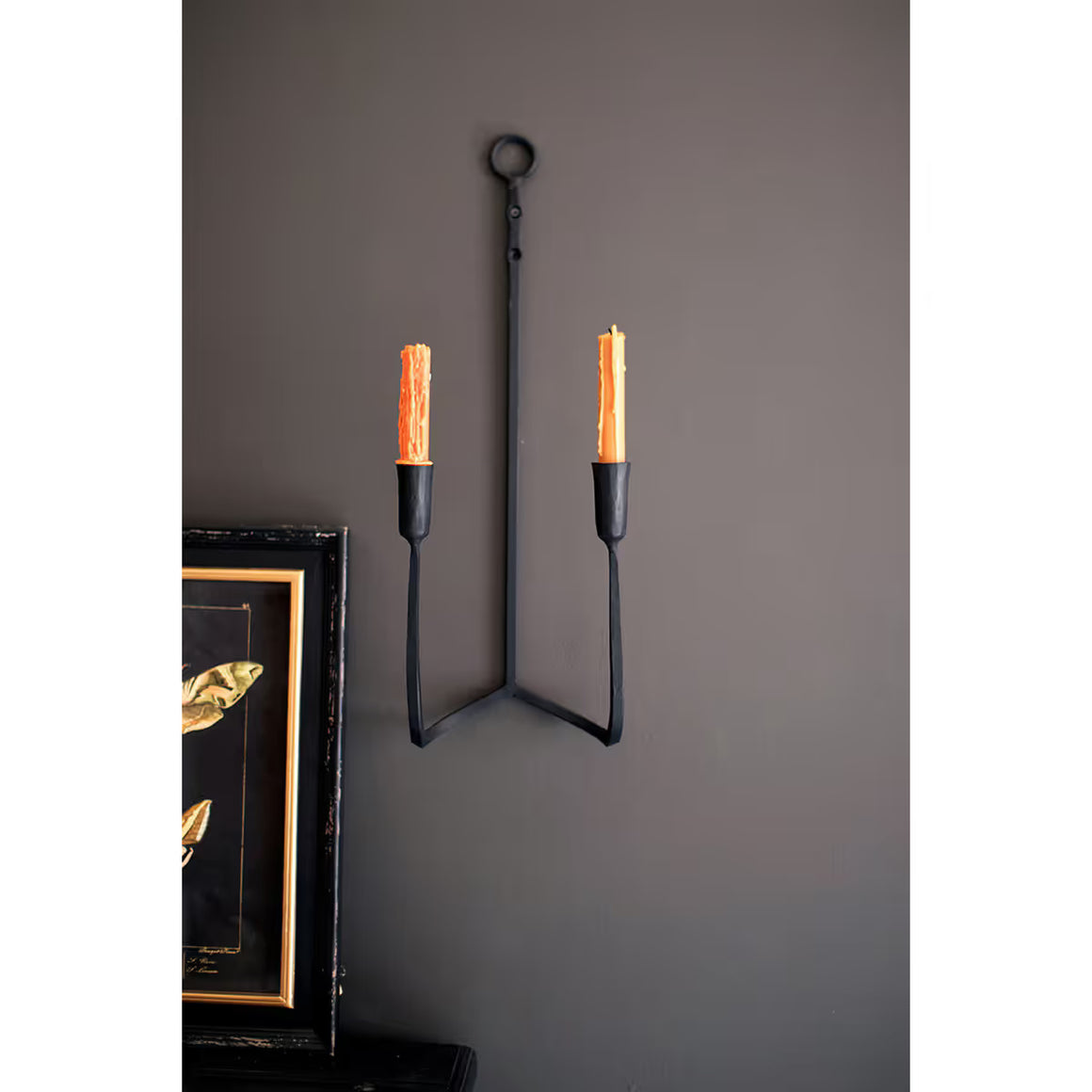 Forged Iron Double Taper Wall Sconce