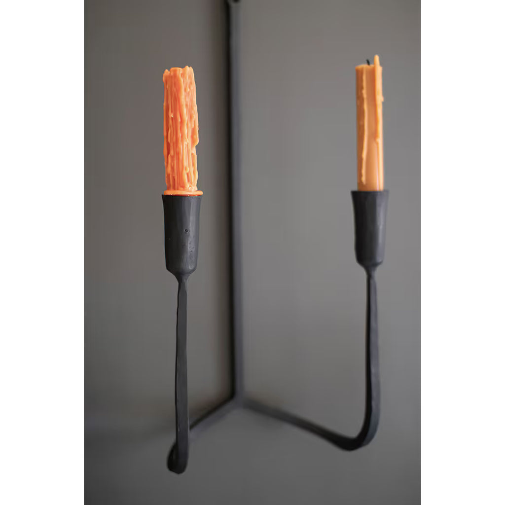 Forged Iron Double Taper Wall Sconce